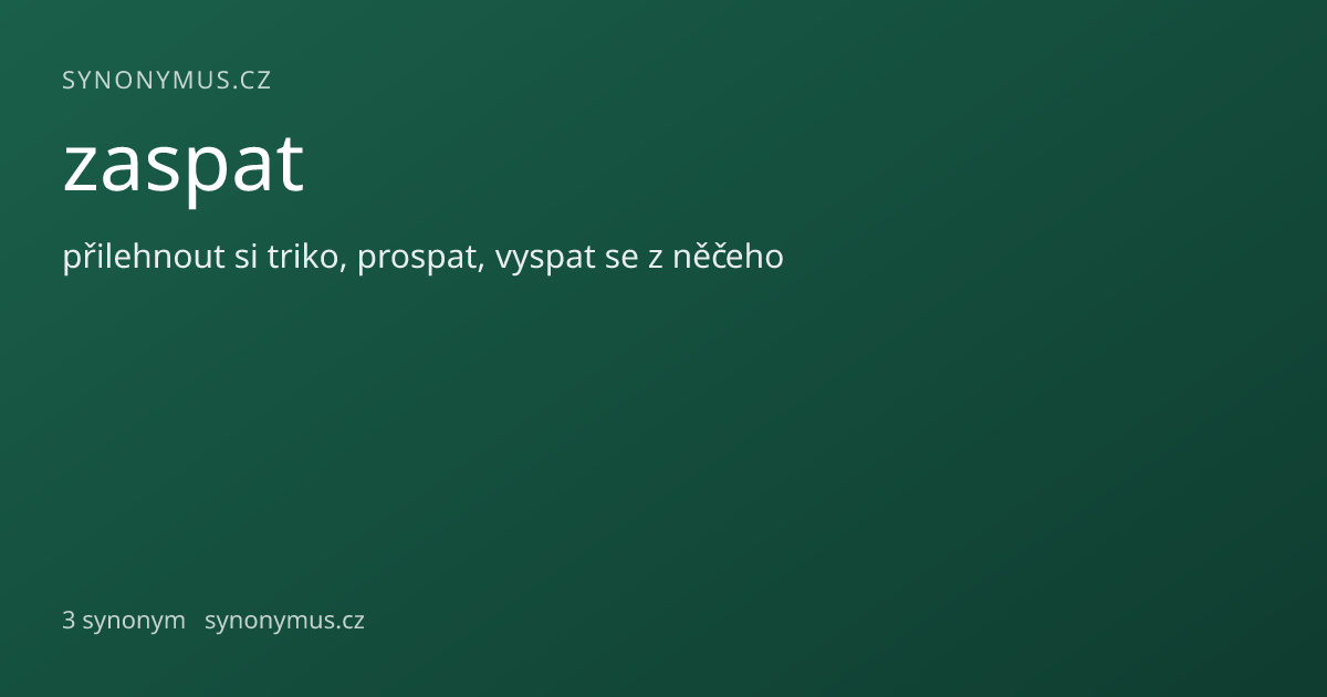 Náhled odkazu: zaspat