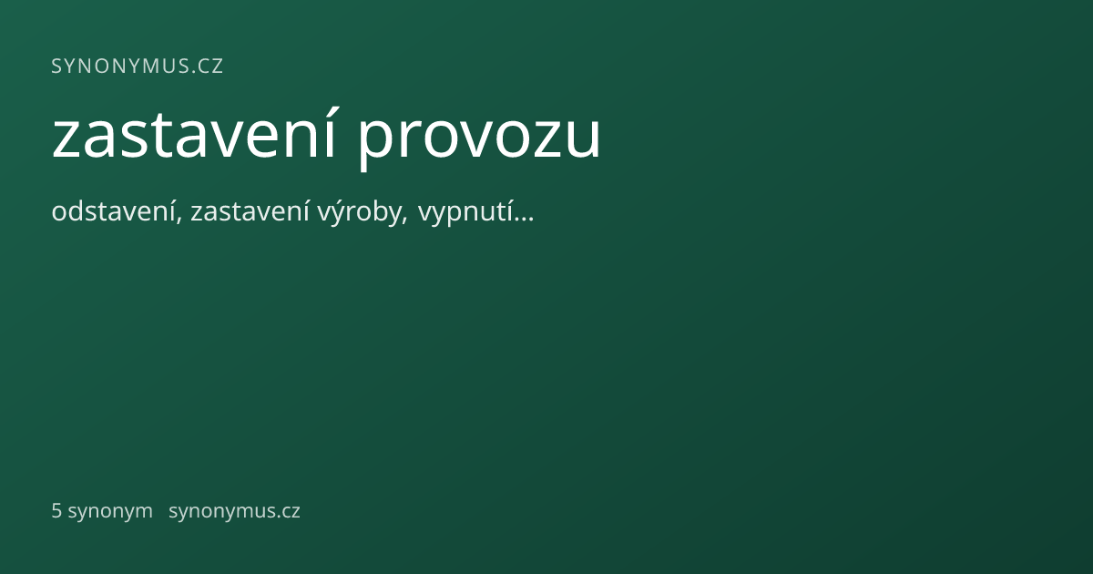 Náhled odkazu: zastavení provozu