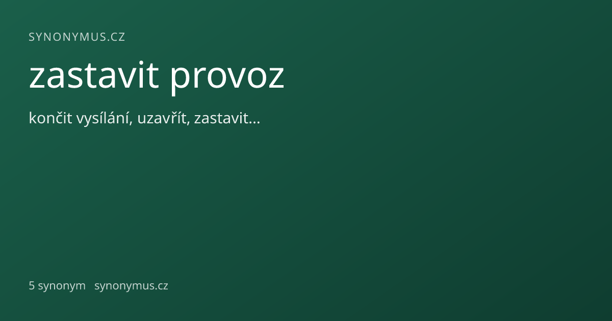 Náhled odkazu: zastavit provoz