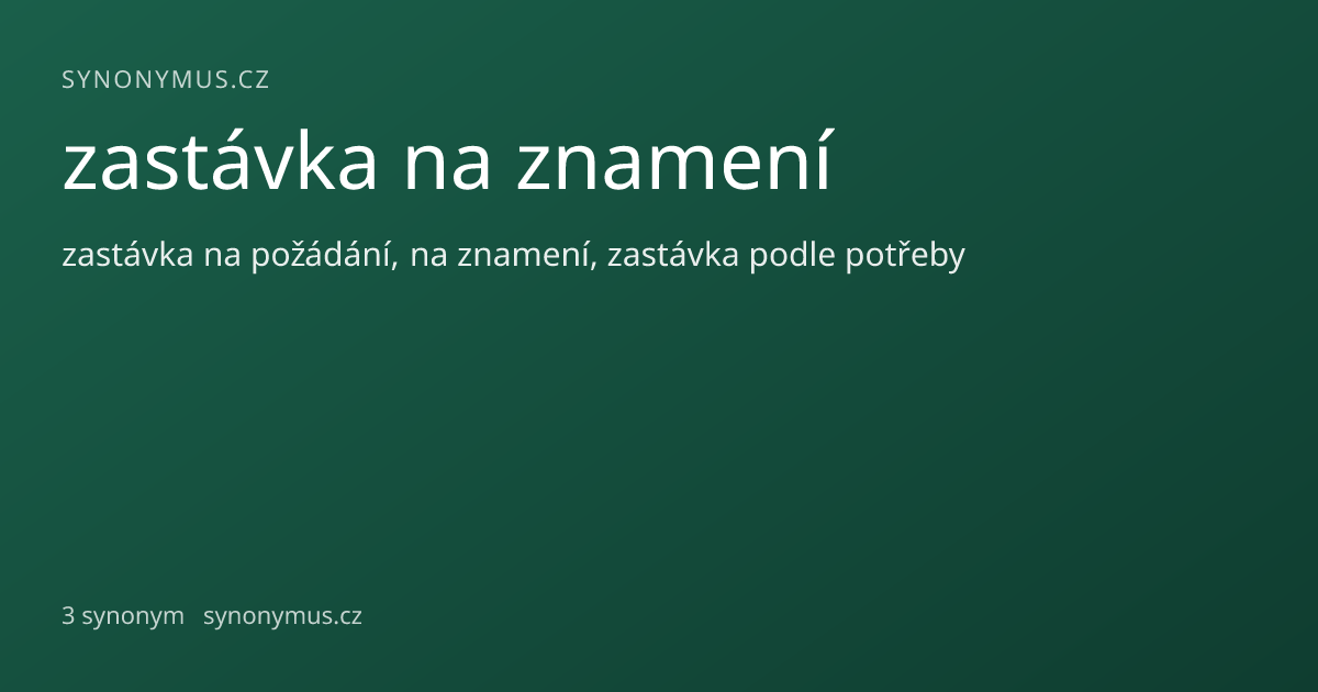 Náhled odkazu: zastávka na znamení