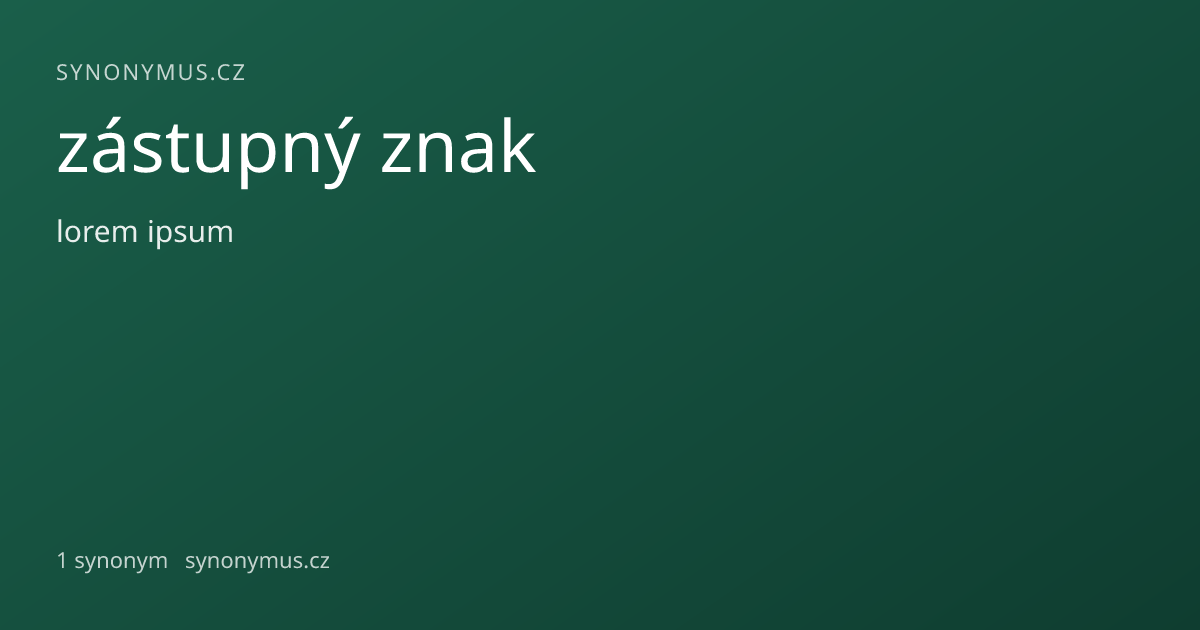 Náhled odkazu: zástupný znak
