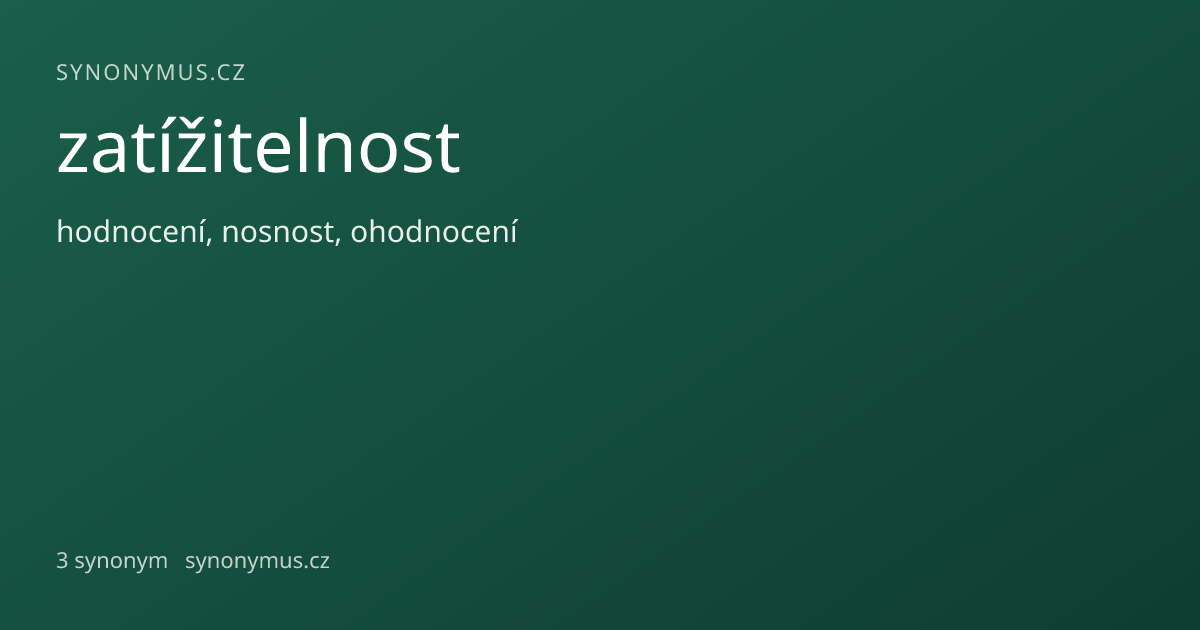 Náhled odkazu: zatížitelnost