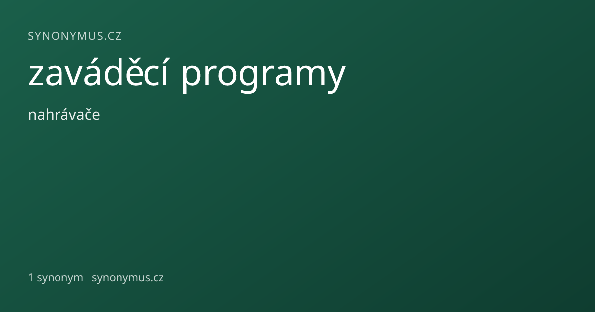 Náhled odkazu: zaváděcí programy
