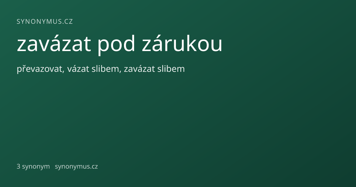 Náhled odkazu: zavázat pod zárukou