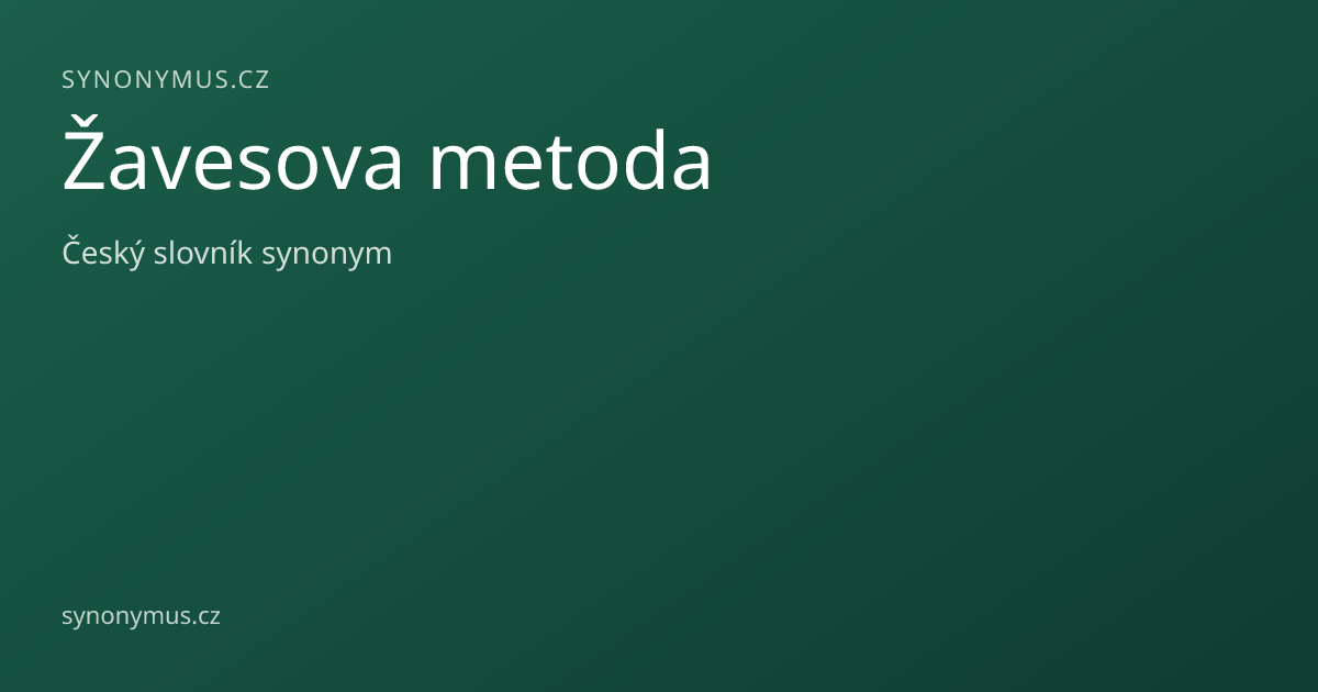 Náhled odkazu: Žavesova metoda