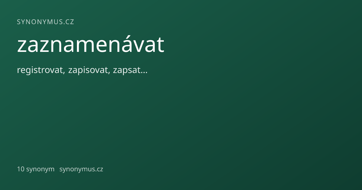 Náhled odkazu: zaznamenávat