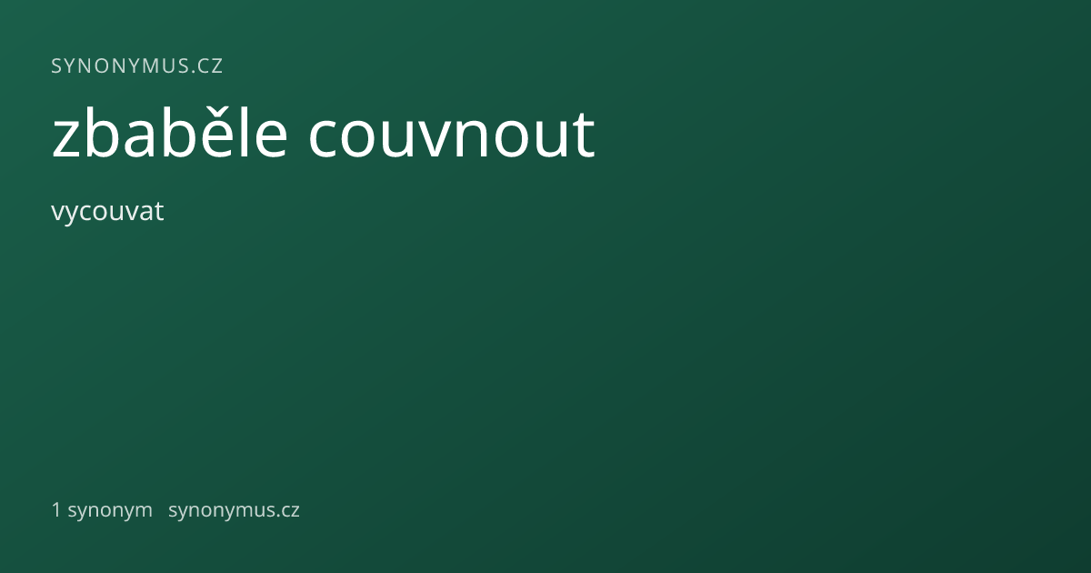 Náhled odkazu: zbaběle couvnout