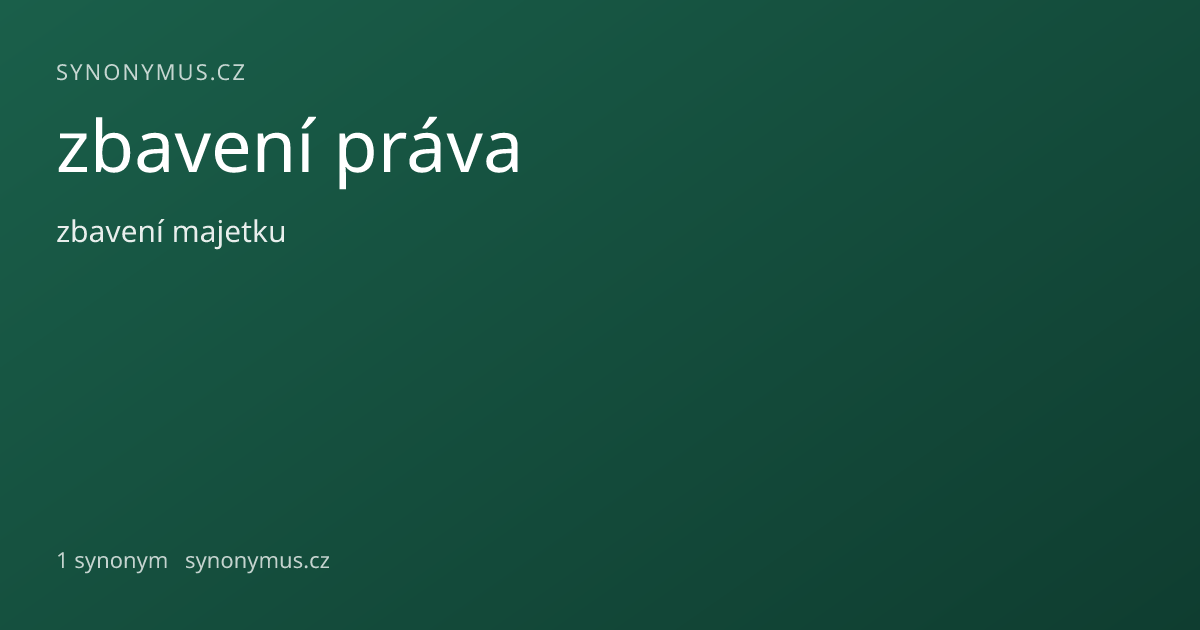 Náhled odkazu: zbavení práva