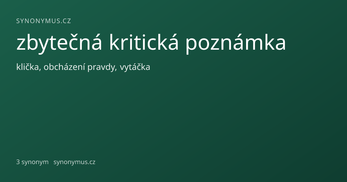 Náhled odkazu: zbytečná kritická poznámka