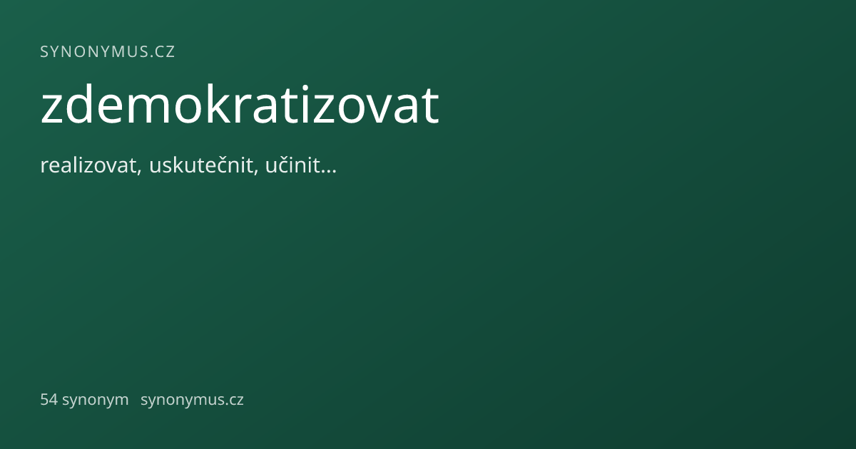 Náhled odkazu: zdemokratizovat