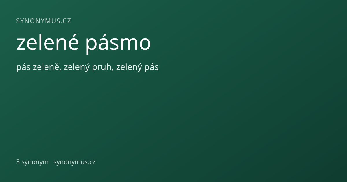 Náhled odkazu: zelené pásmo
