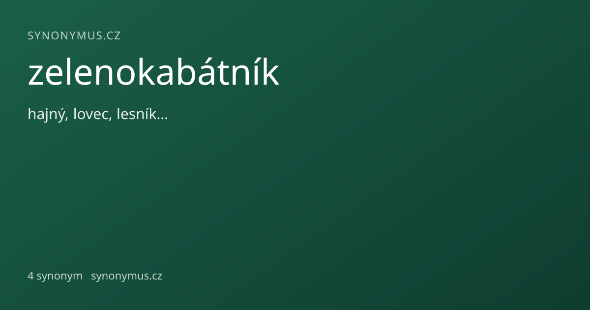 Náhled odkazu: zelenokabátník