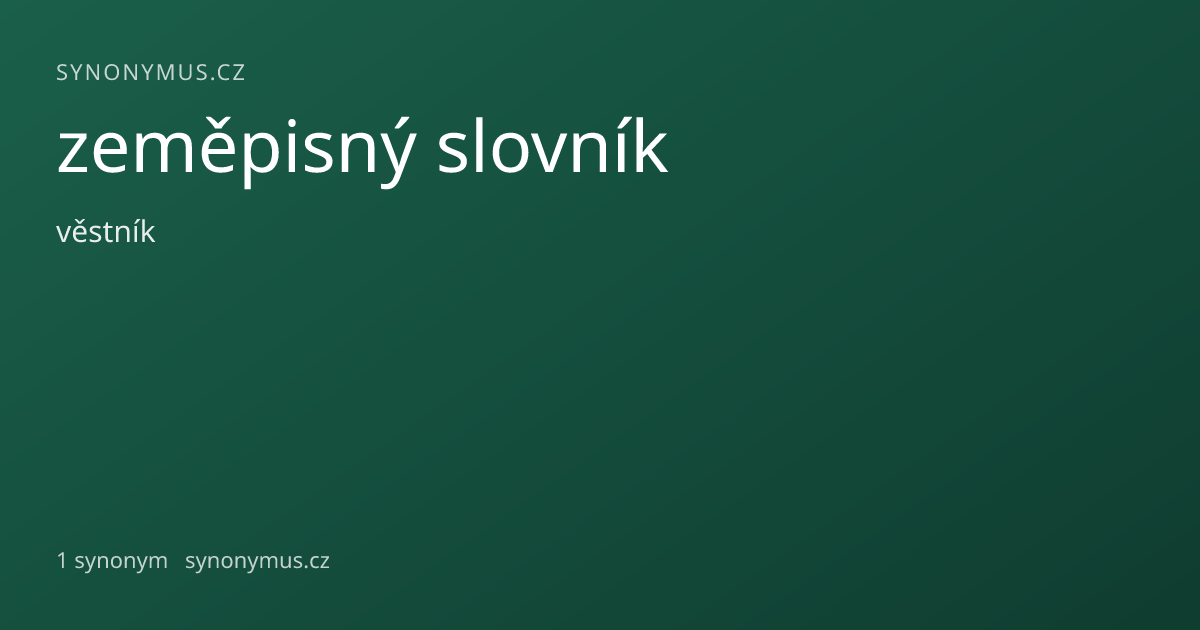 Náhled odkazu: zeměpisný slovník