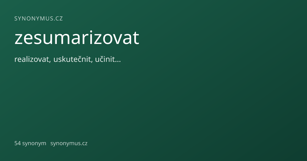 Náhled odkazu: zesumarizovat