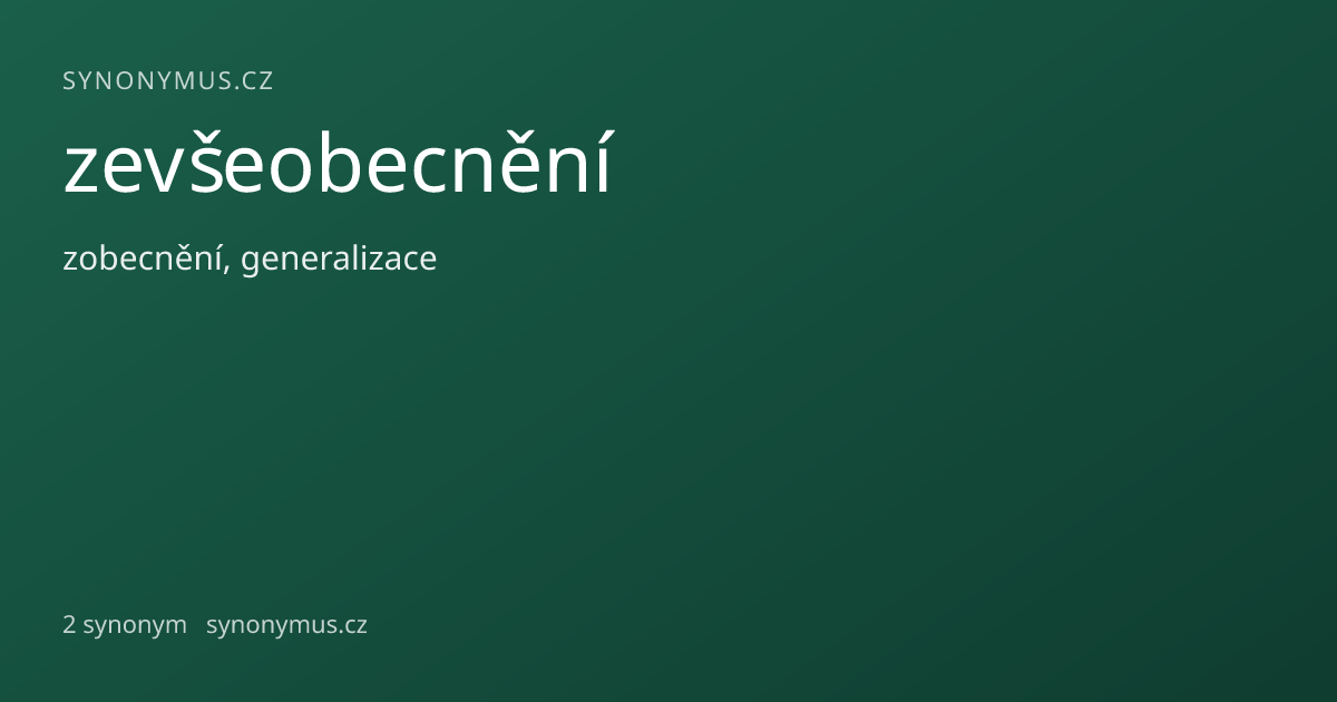 Náhled odkazu: zevšeobecnění