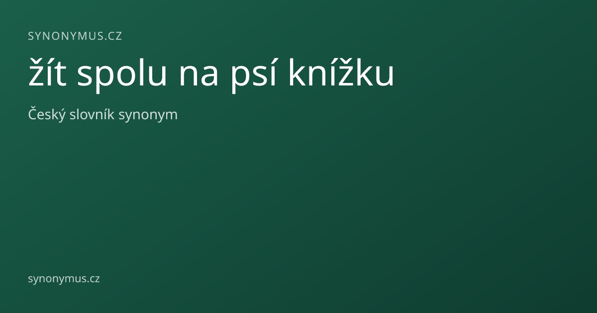 Náhled odkazu: žít spolu na psí knížku