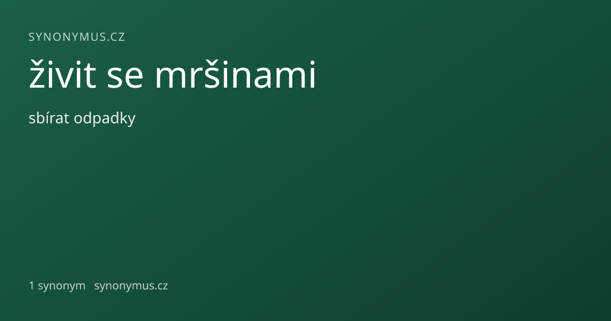 Náhled odkazu: živit se mršinami
