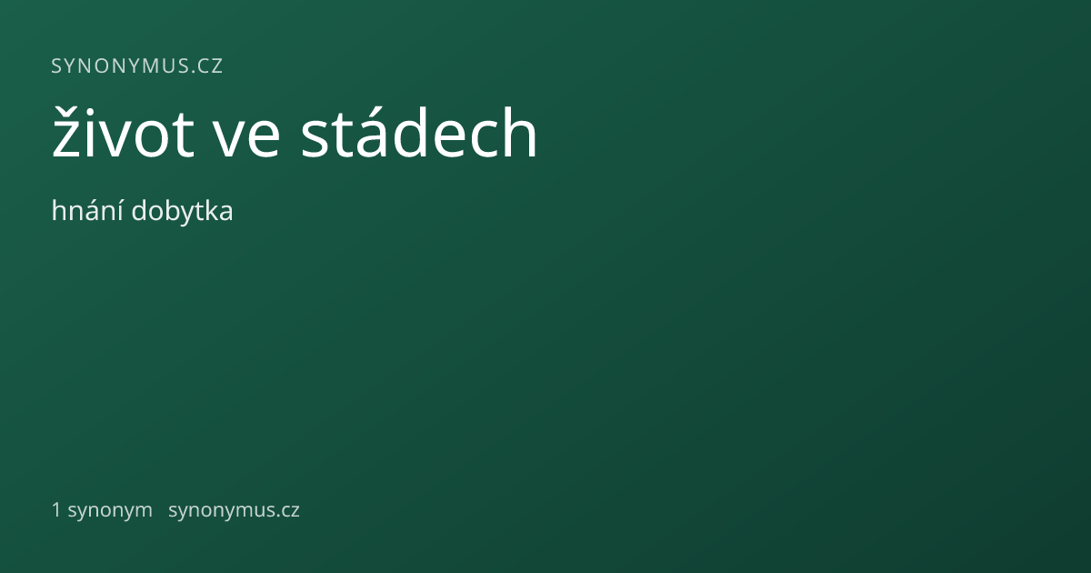 Náhled odkazu: život ve stádech