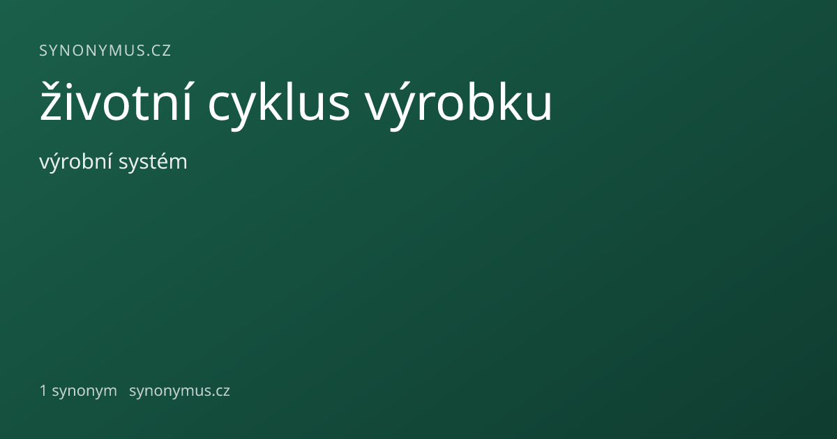 Náhled odkazu: životní cyklus výrobku