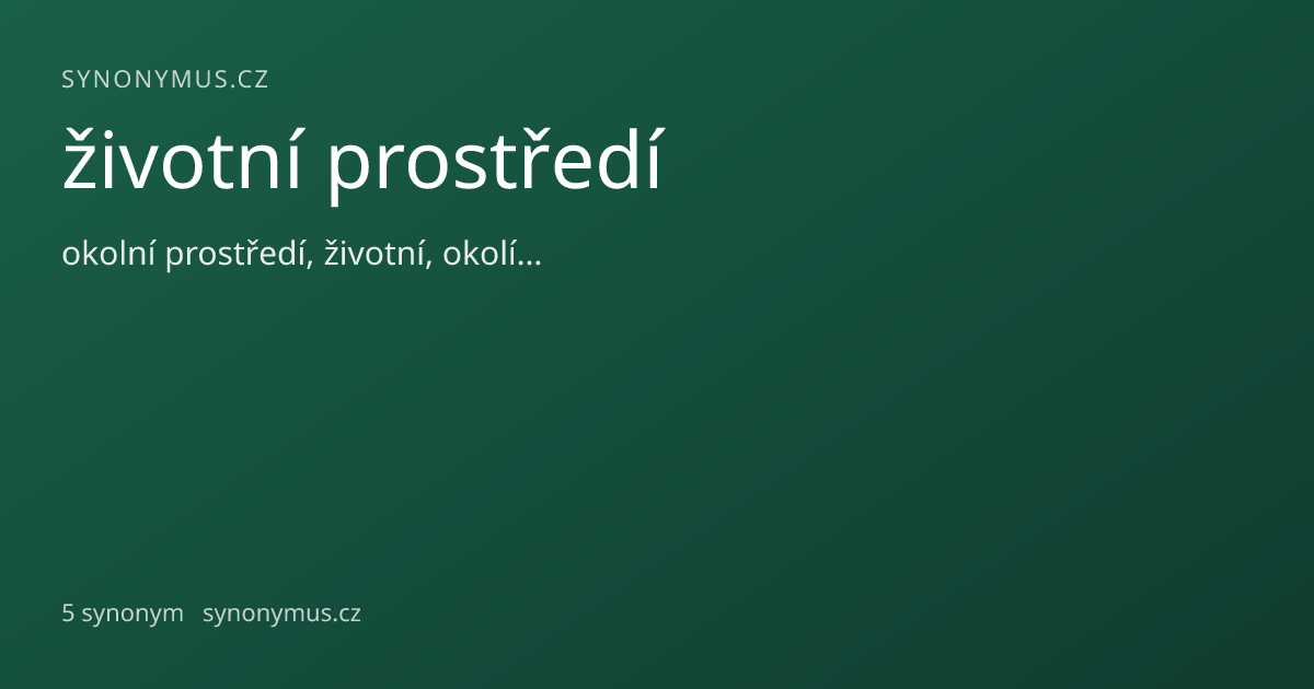 Náhled odkazu: životní prostředí