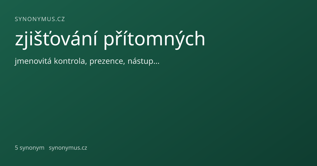 Náhled odkazu: zjišťování přítomných