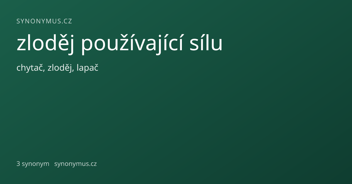 Náhled odkazu: zloděj používající sílu