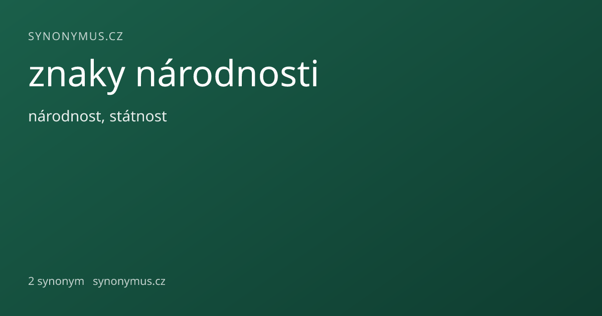 Náhled odkazu: znaky národnosti