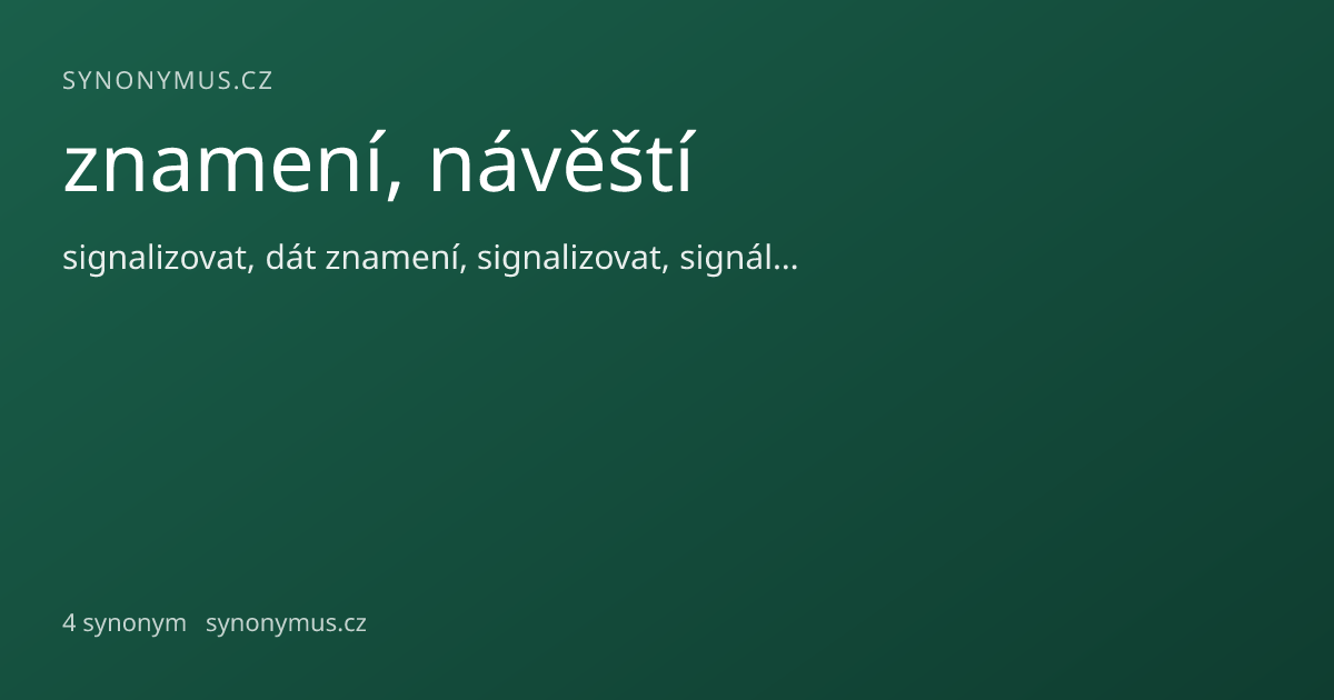 Náhled odkazu: znamení, návěští
