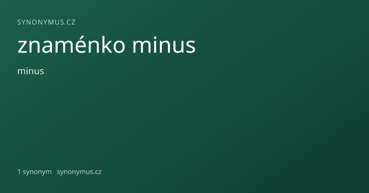 Náhled odkazu: znaménko minus