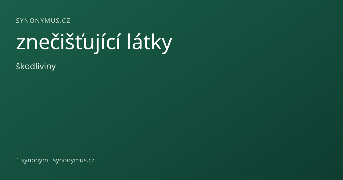 Náhled odkazu: znečišťující látky