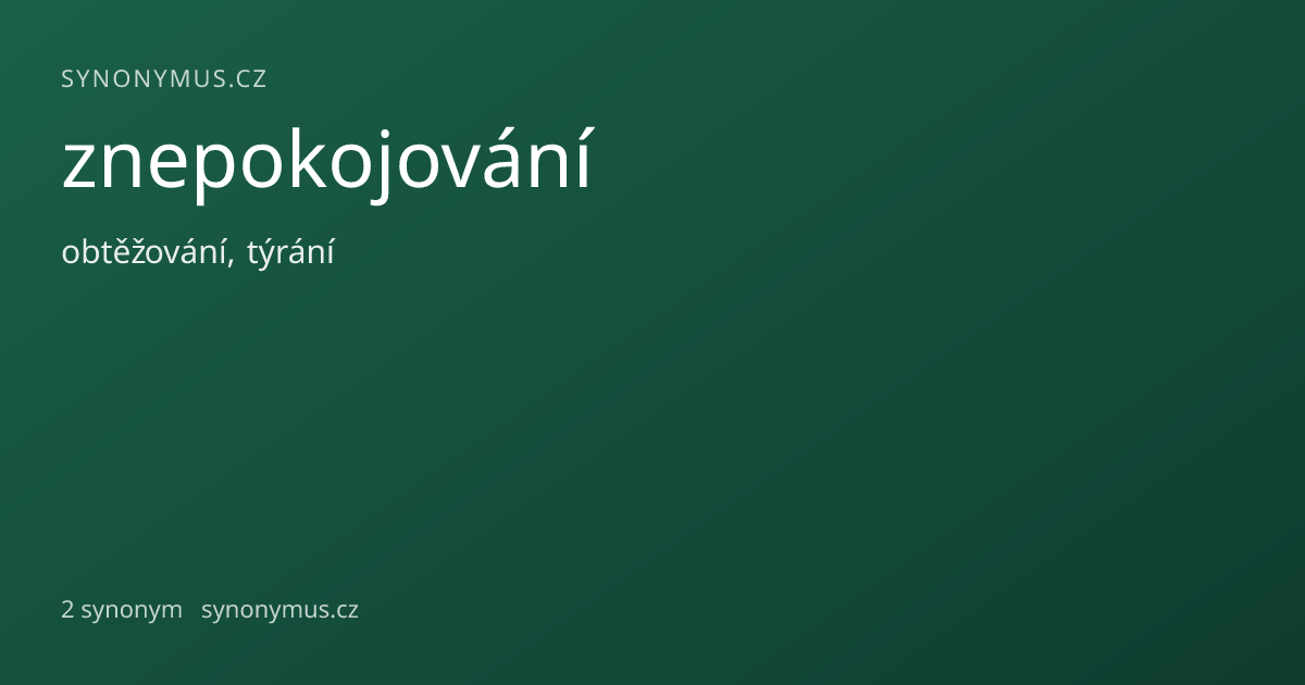 Náhled odkazu: znepokojování