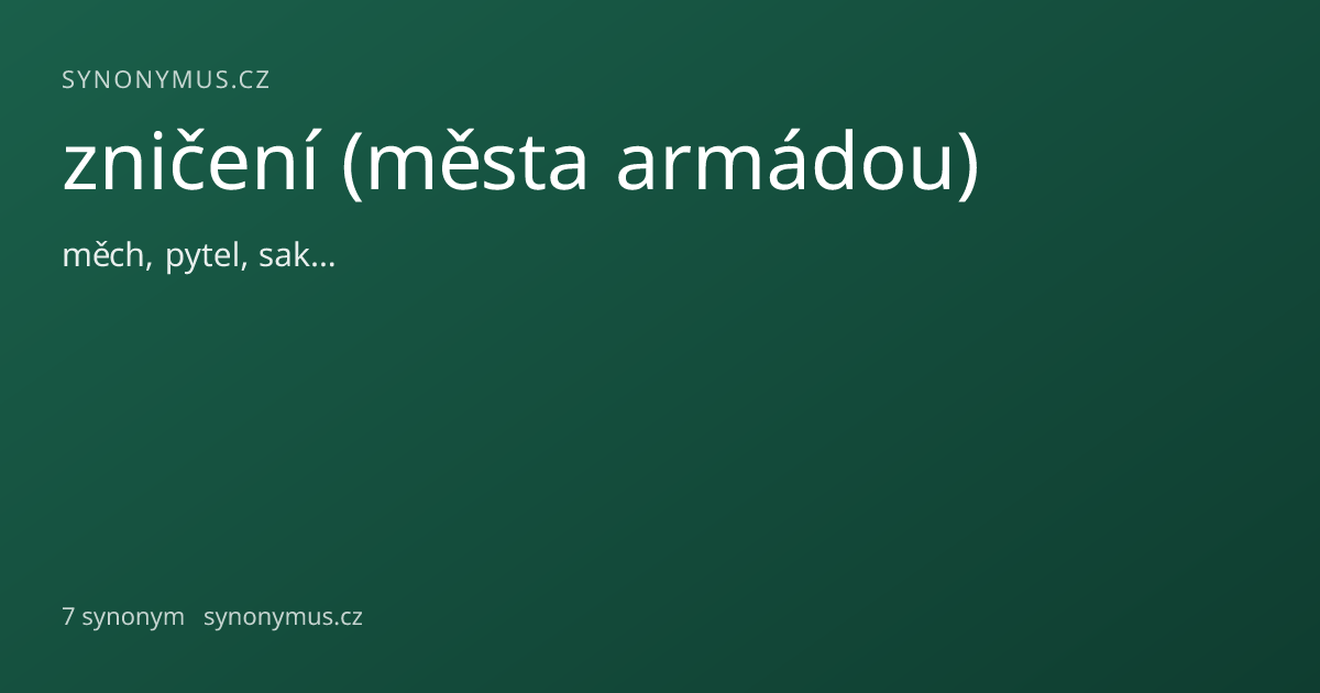 Náhled odkazu: zničení (města armádou)