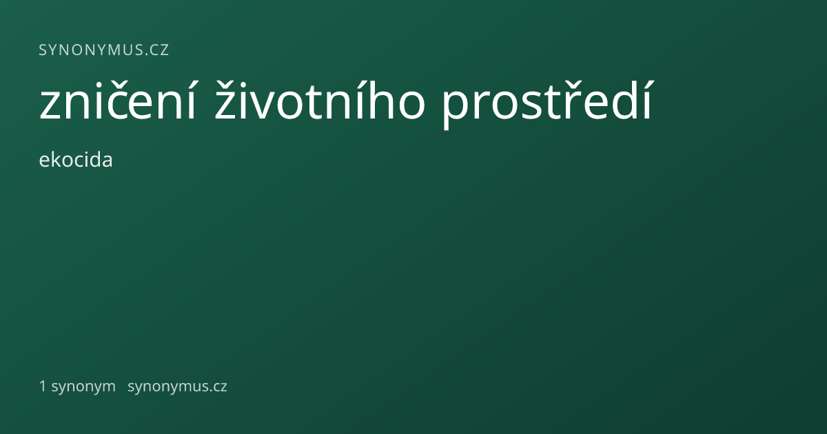 Náhled odkazu: zničení životního prostředí
