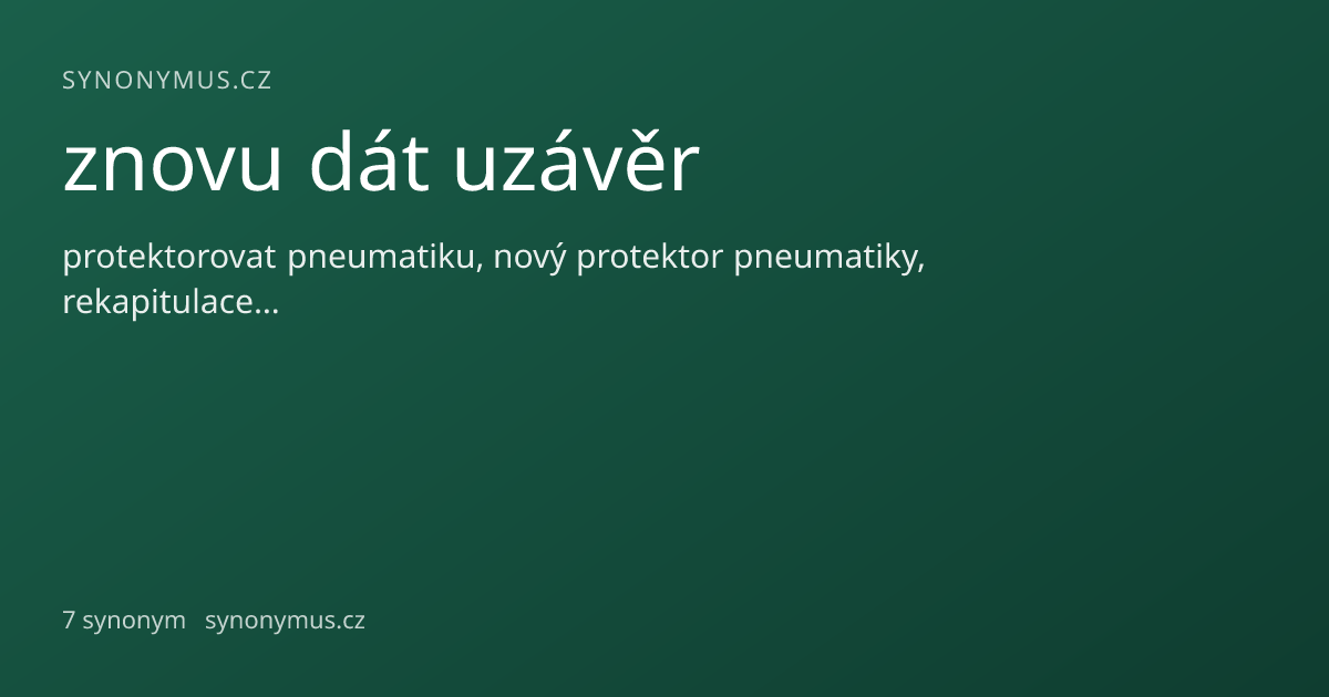 Náhled odkazu: znovu dát uzávěr