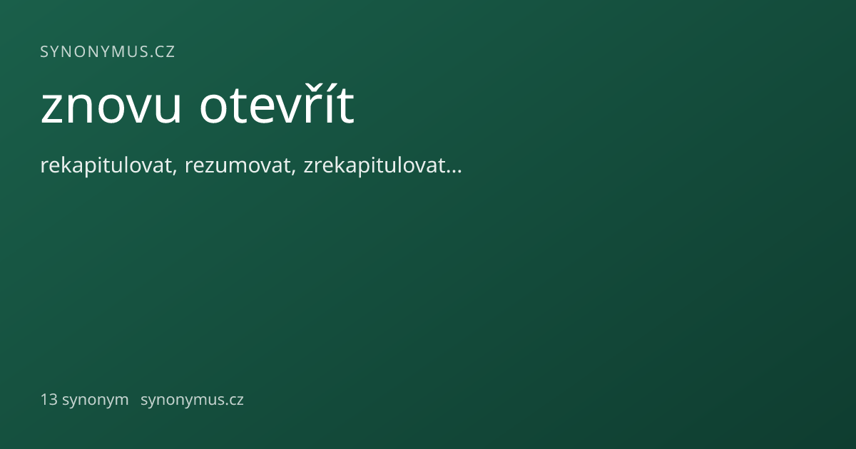 Náhled odkazu: znovu otevřít
