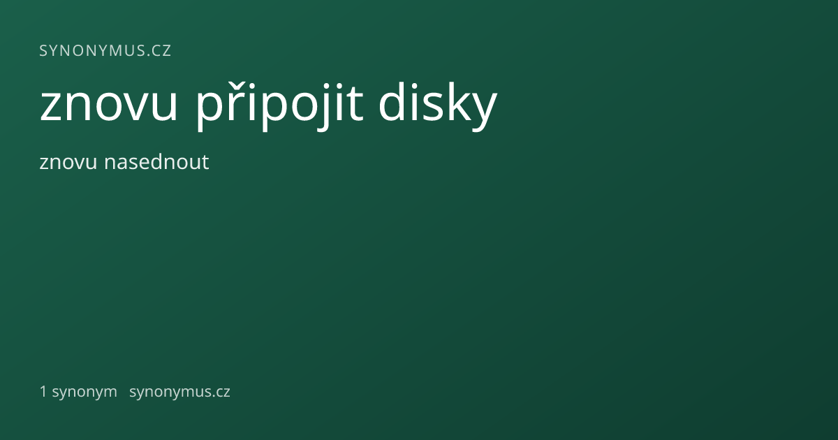 Náhled odkazu: znovu připojit disky