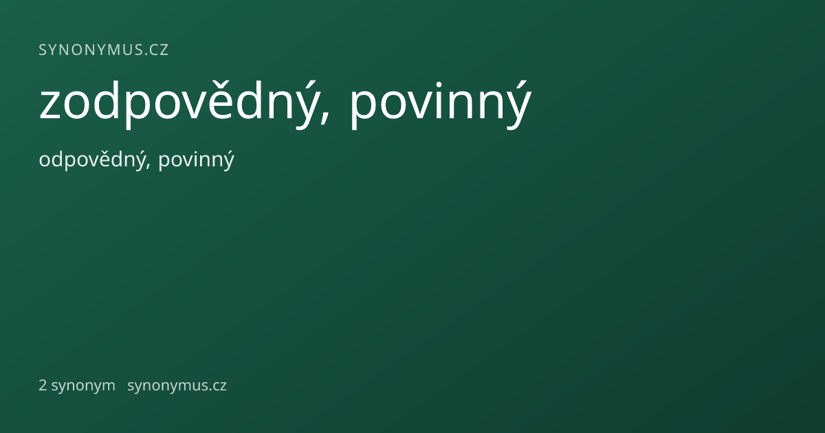 Náhled odkazu: zodpovědný, povinný