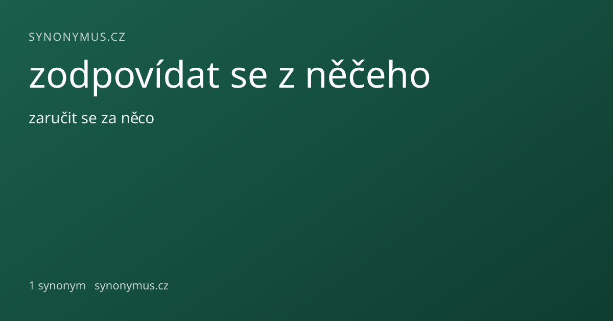 Náhled odkazu: zodpovídat se z něčeho