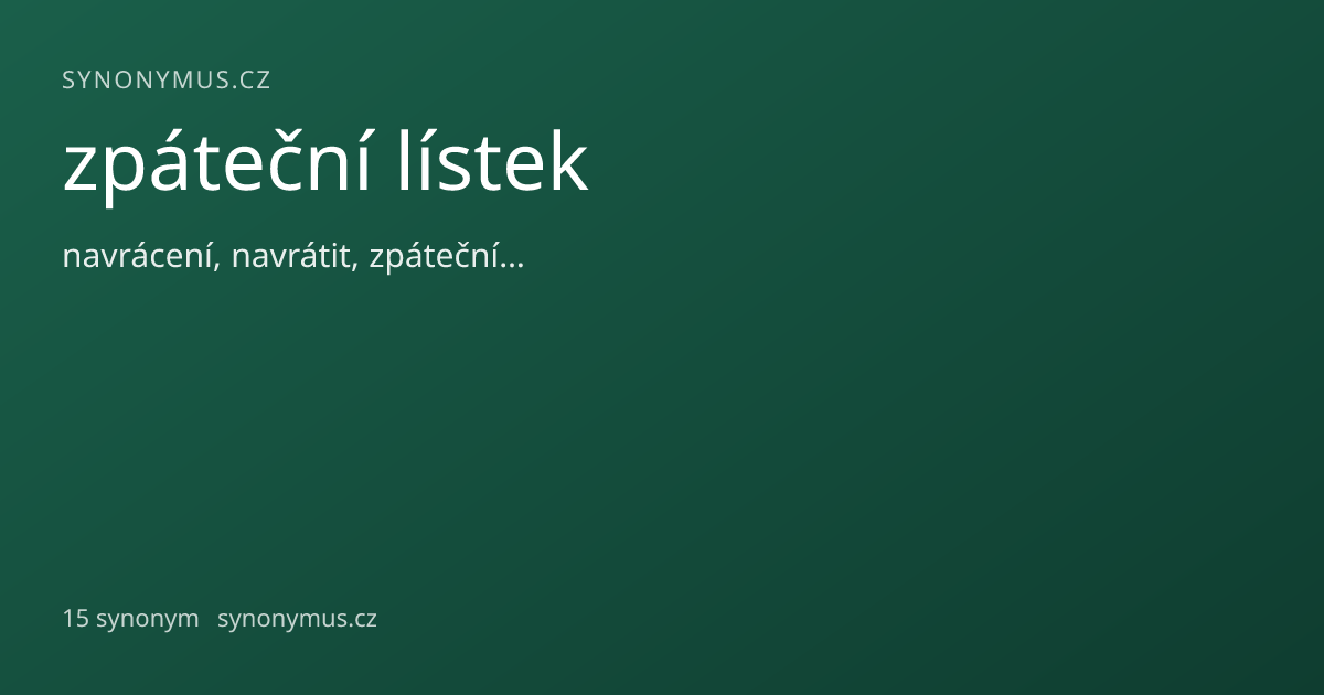 Náhled odkazu: zpáteční lístek
