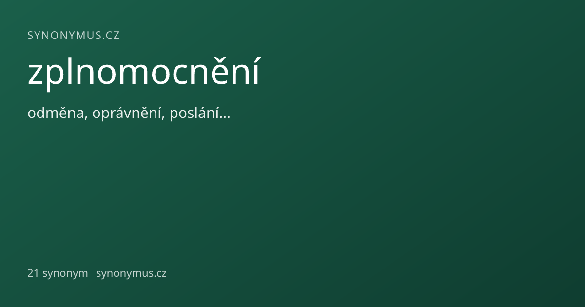 Náhled odkazu: zplnomocnění