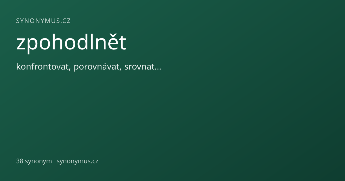 Náhled odkazu: zpohodlnět