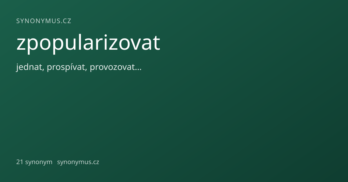 Náhled odkazu: zpopularizovat