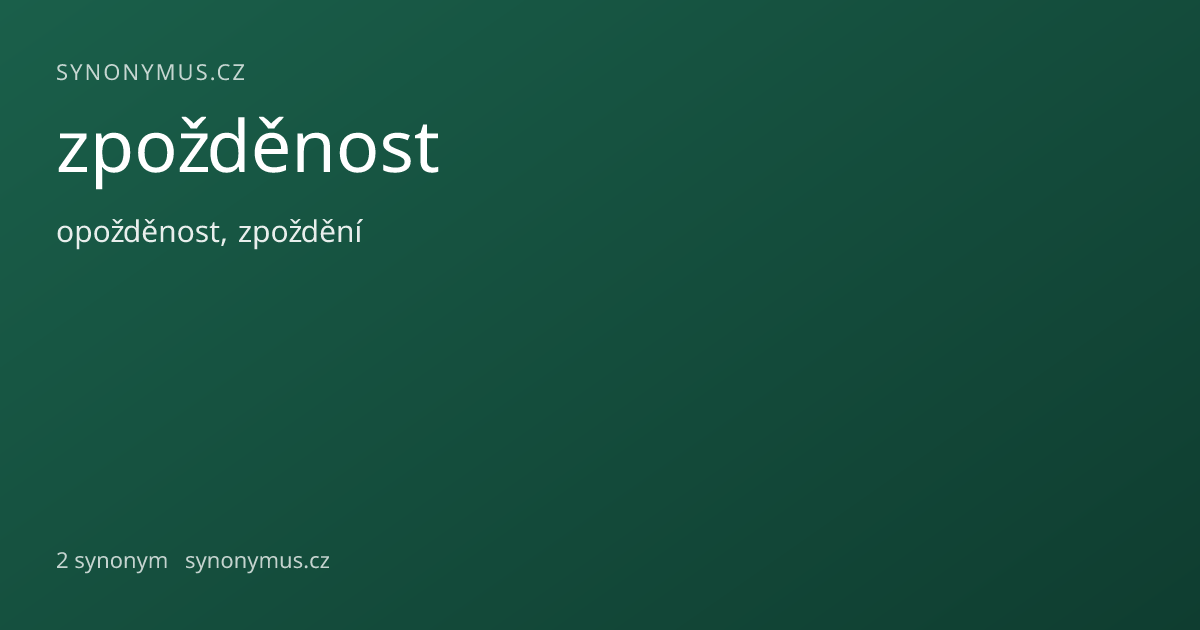 Náhled odkazu: zpožděnost