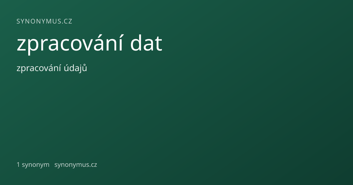 Náhled odkazu: zpracování dat