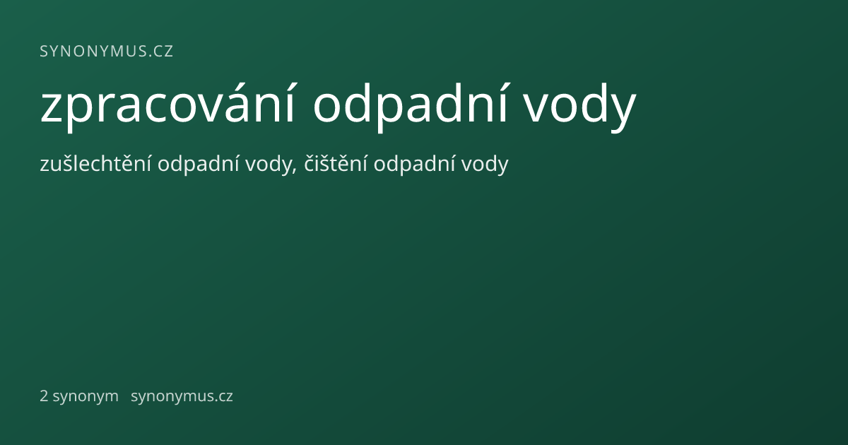 Náhled odkazu: zpracování odpadní vody