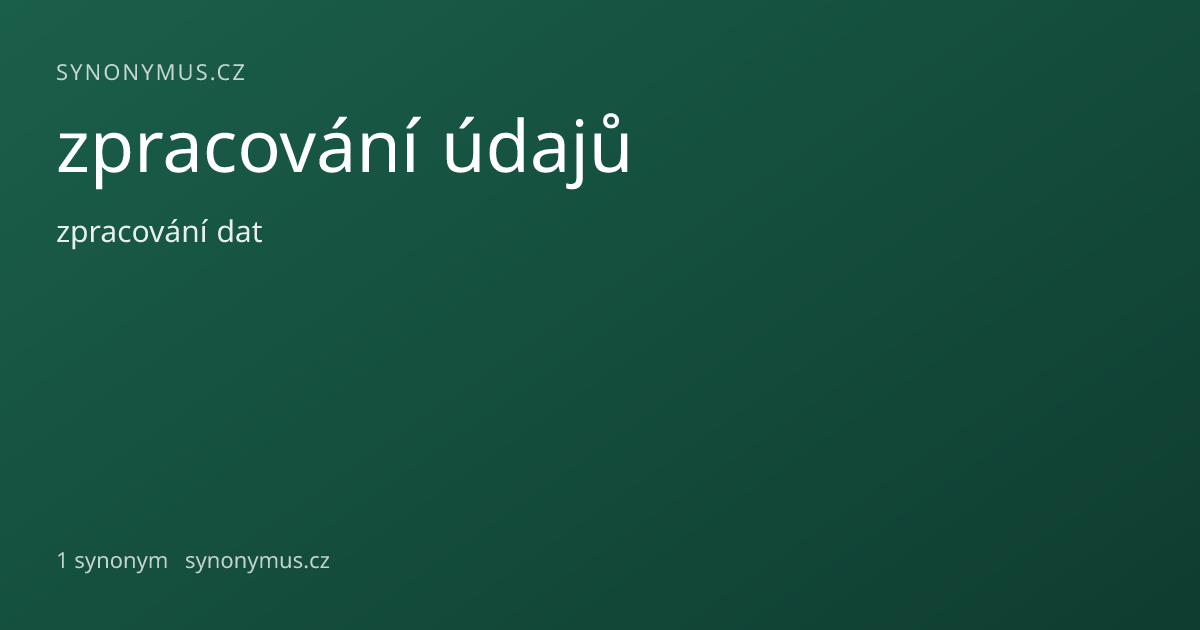 Náhled odkazu: zpracování údajů