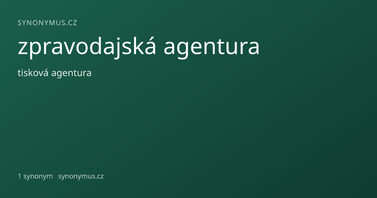 Náhled odkazu: zpravodajská agentura