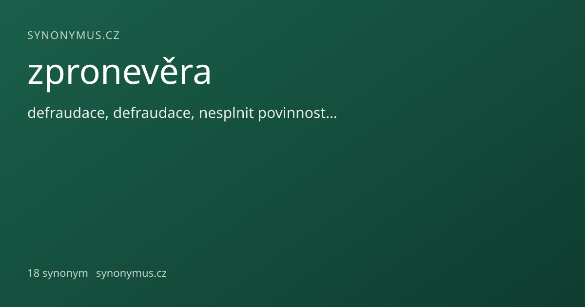 Náhled odkazu: zpronevěra
