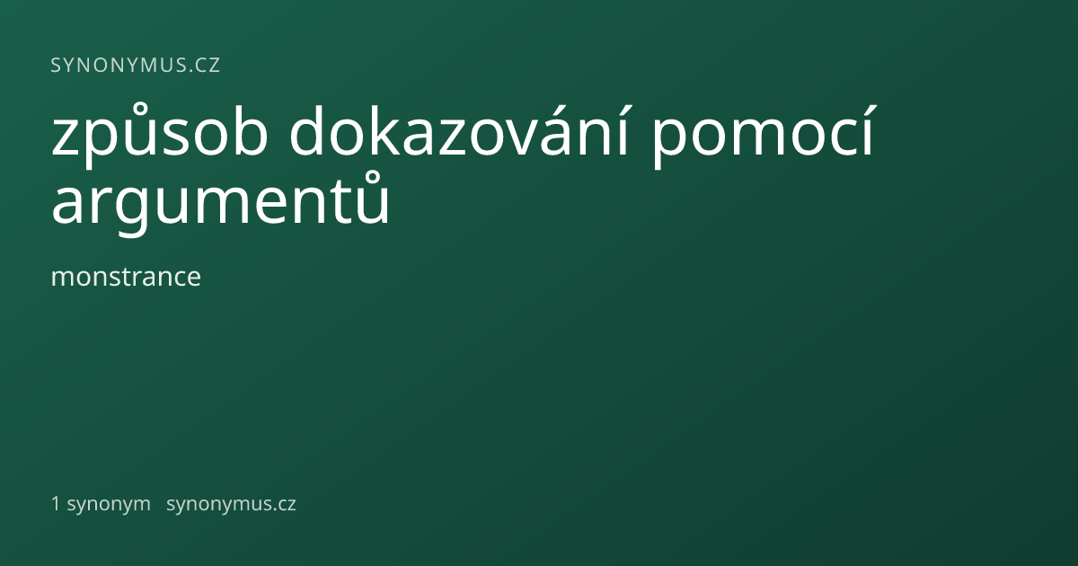 Náhled odkazu: způsob dokazování pomocí argumentů