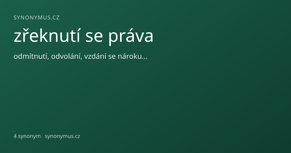 Náhled odkazu: zřeknutí se práva